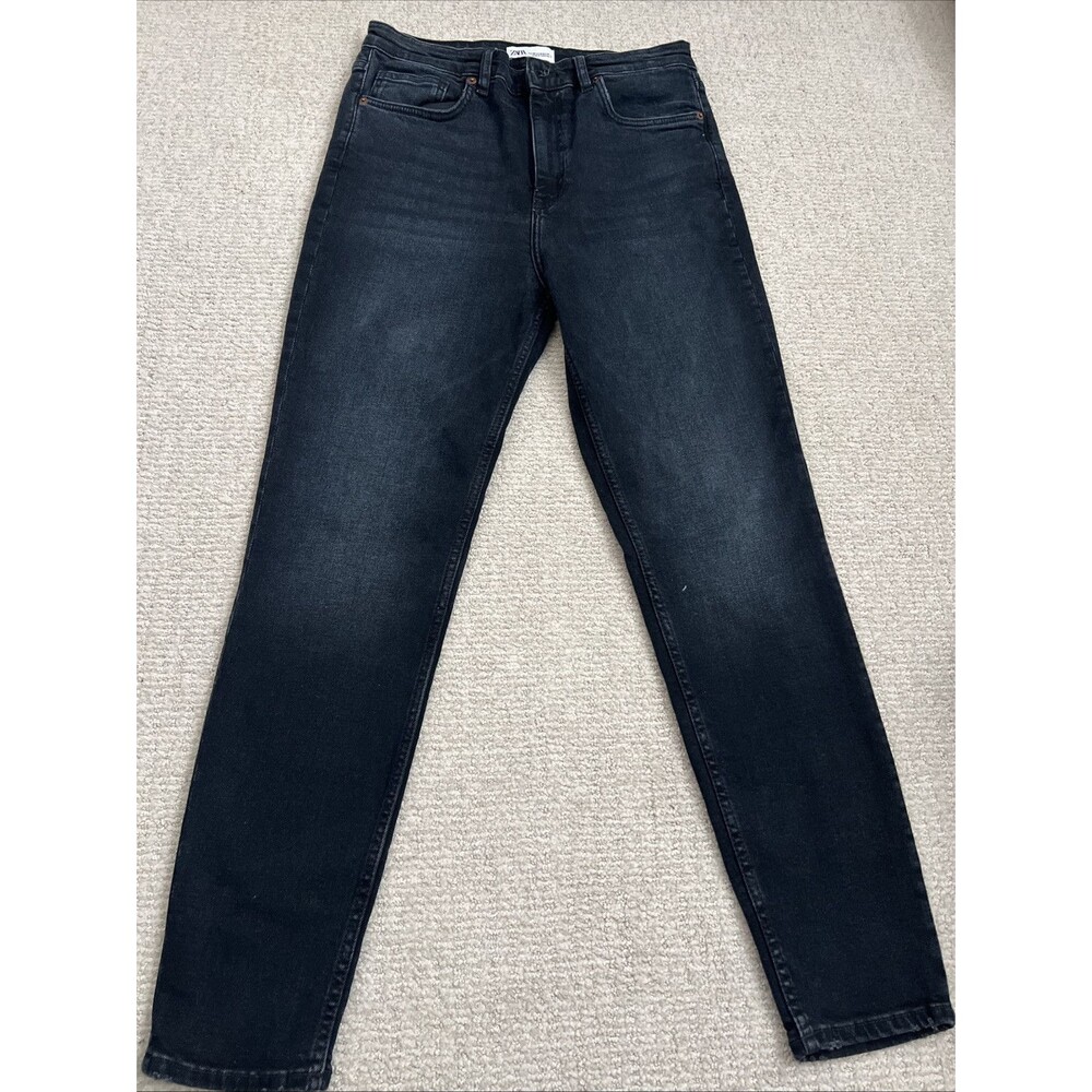Zara Womens Jeans Black Size 12 USA 44 EUR Premium Denim Collection Cotton Blend